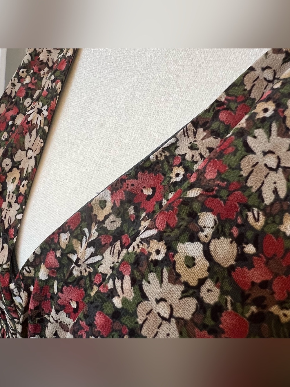 Entro Sz Small Ditzy Floral Peplum Blouse Top Sheer Long Sleeve Boho Cottagecore - Picture 4 of 9